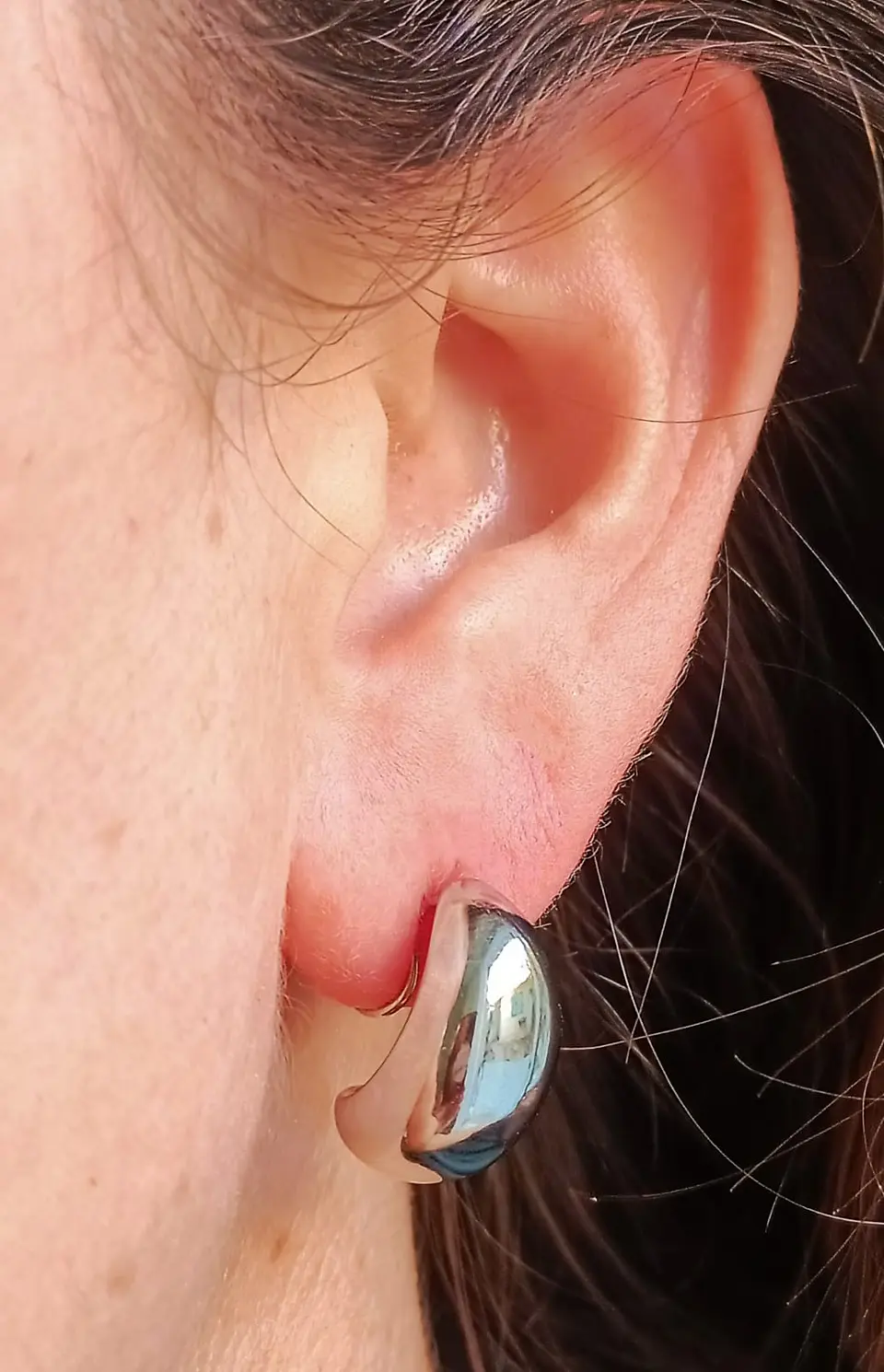 Aros Gota Huggies Chapado En Plata Earcuff Sin Perforación 3