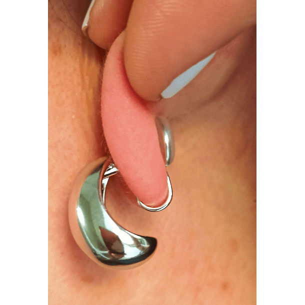 Aros Gota Huggies Chapado En Plata Earcuff Sin Perforación 6