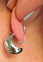 Aros Gota Huggies Chapado En Plata Earcuff Sin Perforación - Miniatura 6