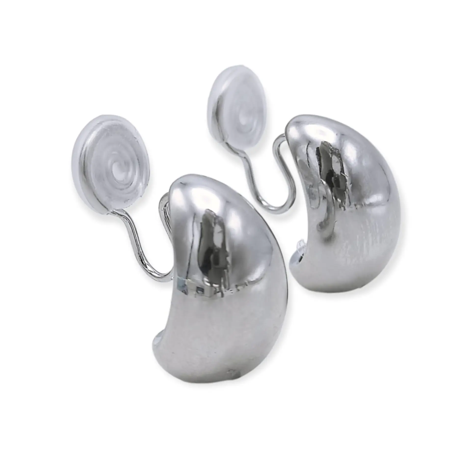 Aros Gota Huggies Chapado En Plata Earcuff Sin Perforación 1