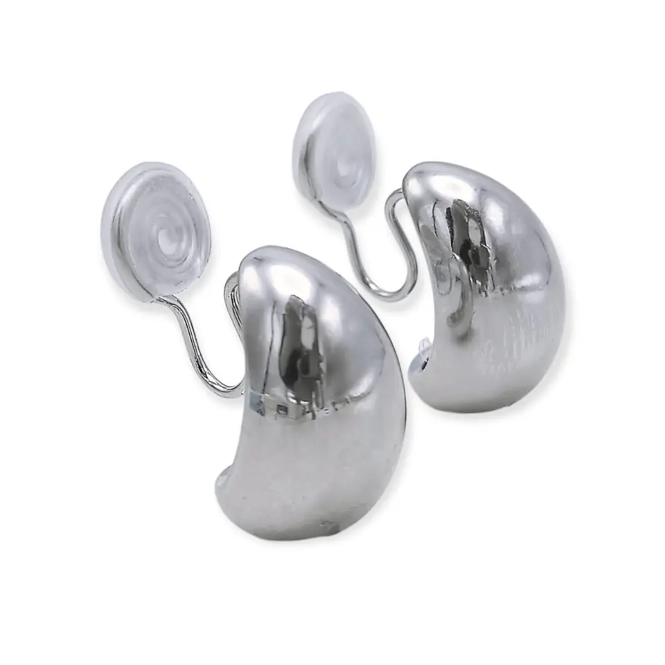Aros Gota Huggies Chapado En Plata Earcuff Sin Perforación 1