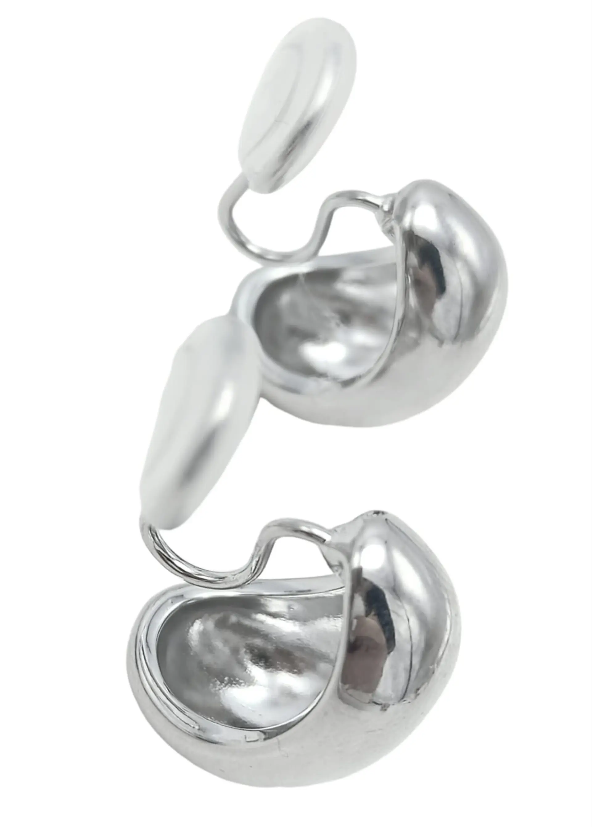 Aros Gota Huggies Chapado En Plata Earcuff Sin Perforación 7