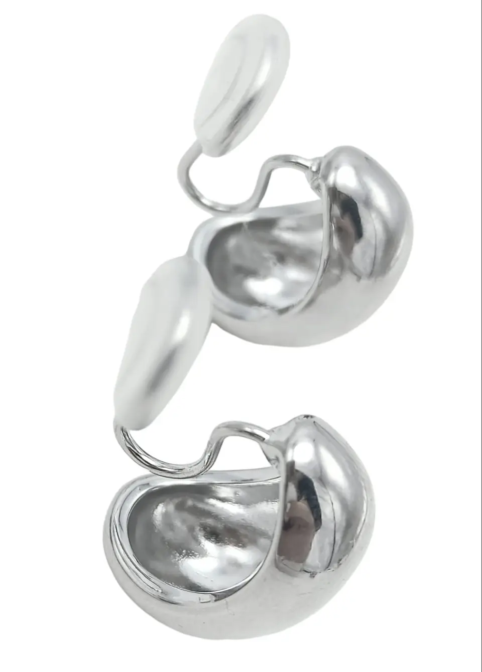 Aros Gota Huggies Chapado En Plata Earcuff Sin Perforación 7