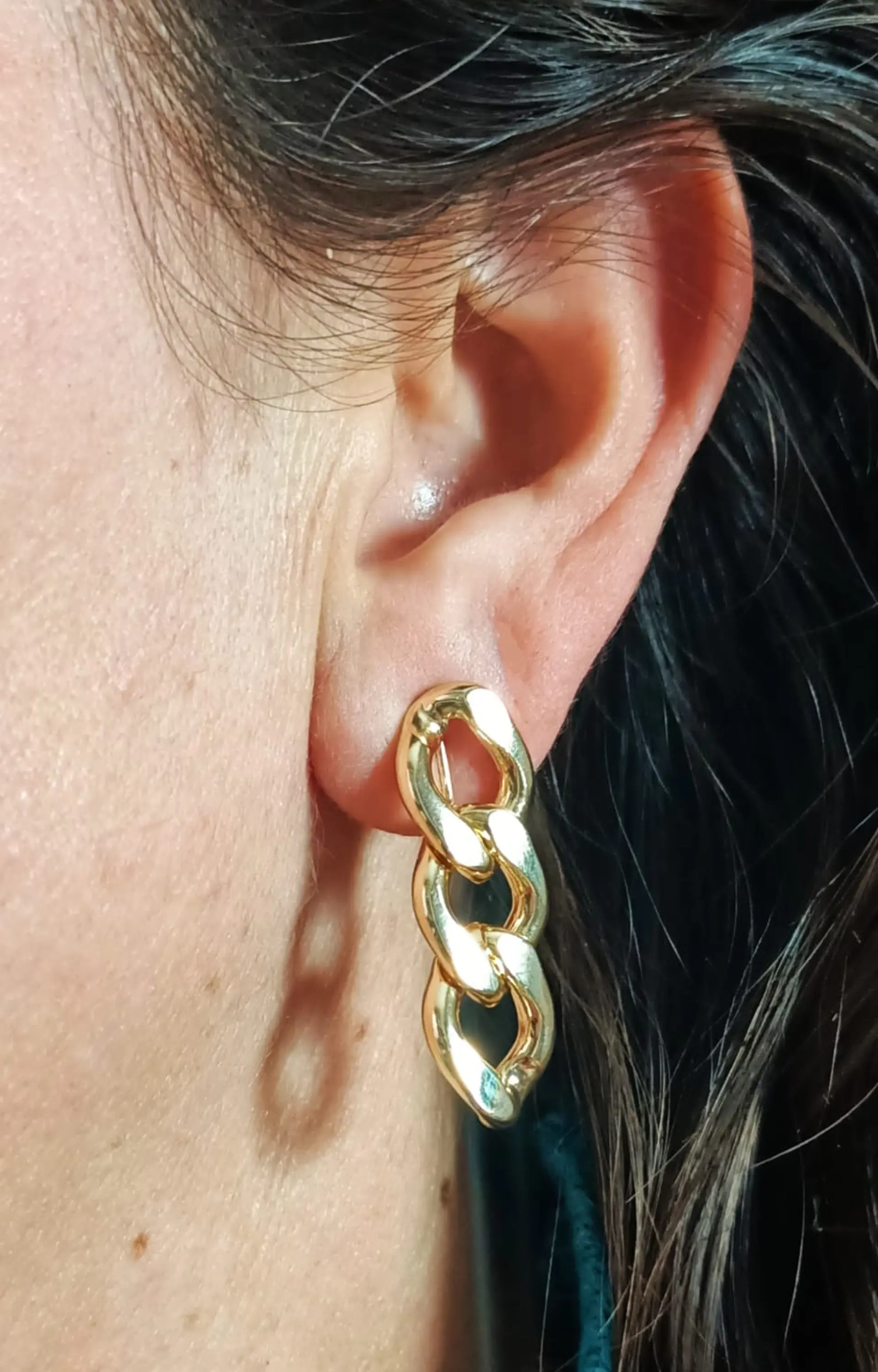 Aros Eslabones Chapado En Oro 18k Earcuff Sin Perforación 6