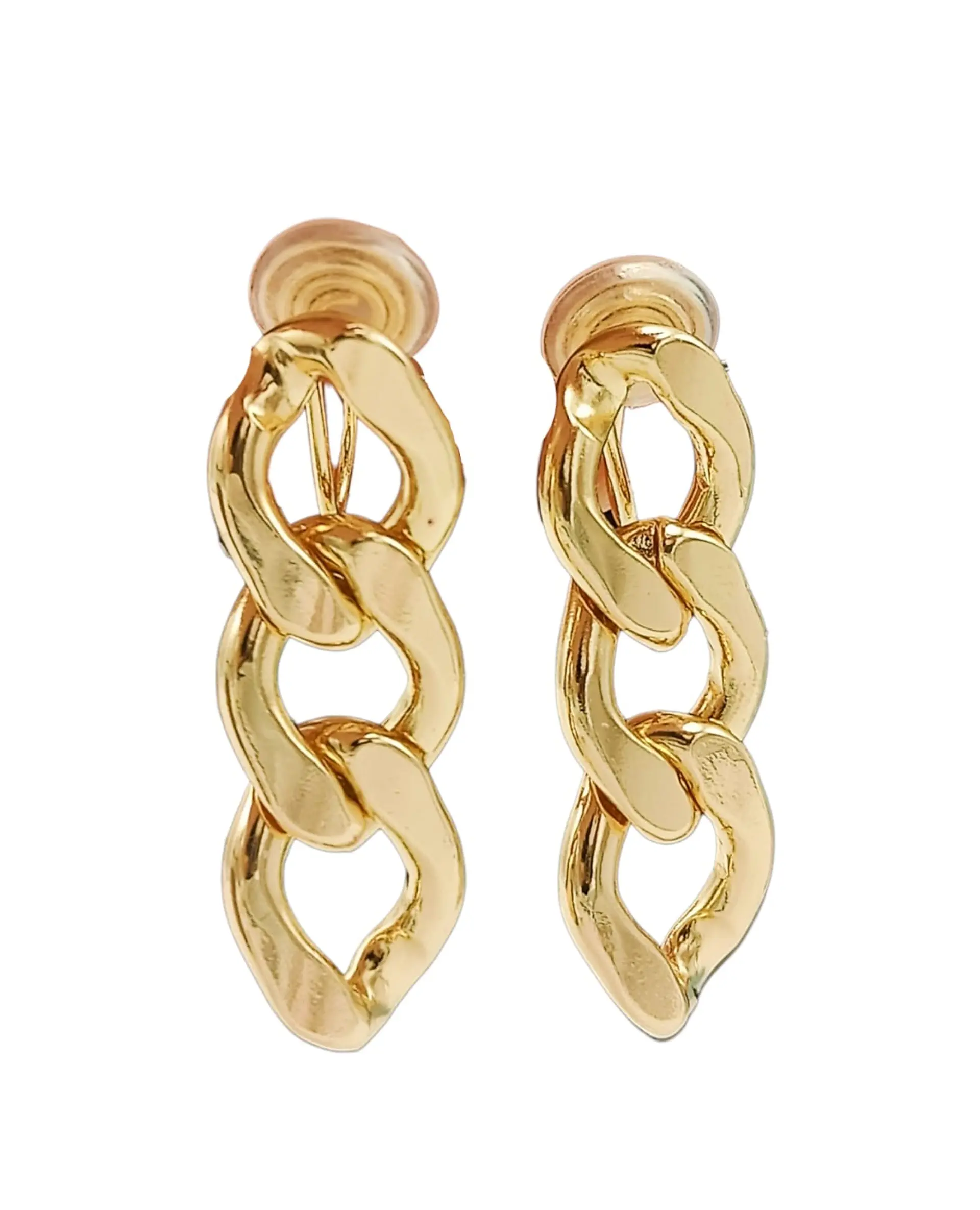 Aros Eslabones Chapado En Oro 18k Earcuff Sin Perforación 1
