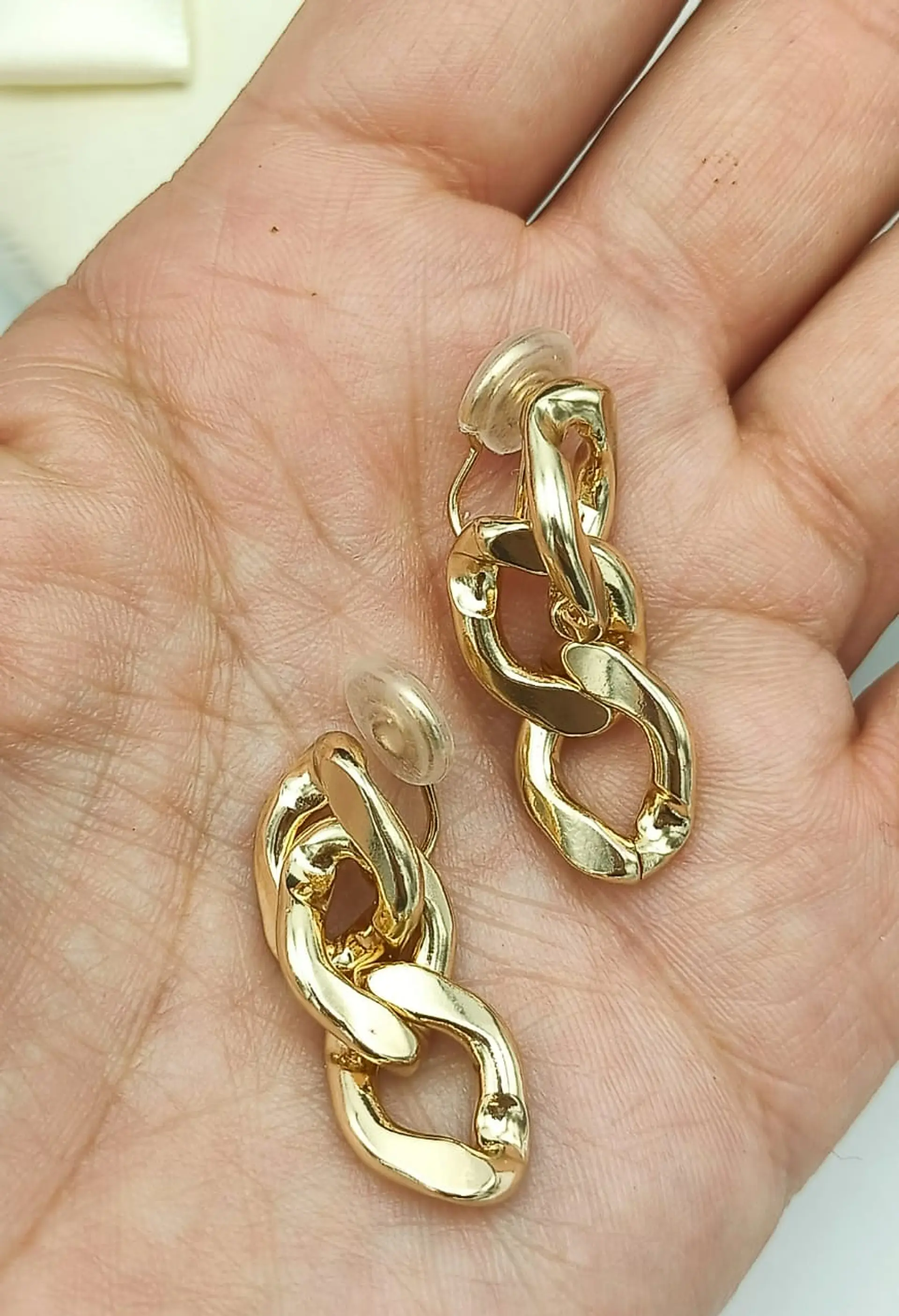 Aros Eslabones Chapado En Oro 18k Earcuff Sin Perforación 7
