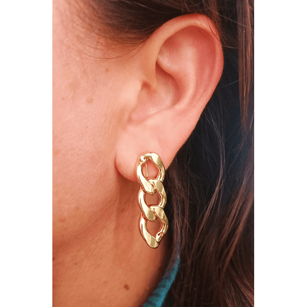 Aros Eslabones Chapado En Oro 18k Earcuff Sin Perforación 3