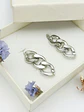 Aros Cadena Eslabones Plateados Earcuff Sin Perforacion - Miniatura 2