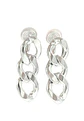 Aros Cadena Eslabones Plateados Earcuff Sin Perforacion - Miniatura 1