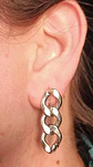 Aros Cadena Eslabones Plateados Earcuff Sin Perforacion - Miniatura 3