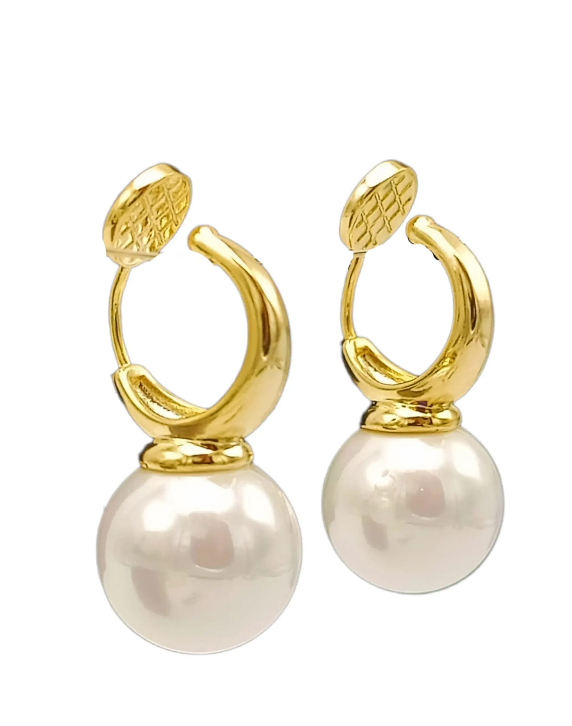Aros Perla Chapado En Oro 18k Earcuff Sin Perforacion 1