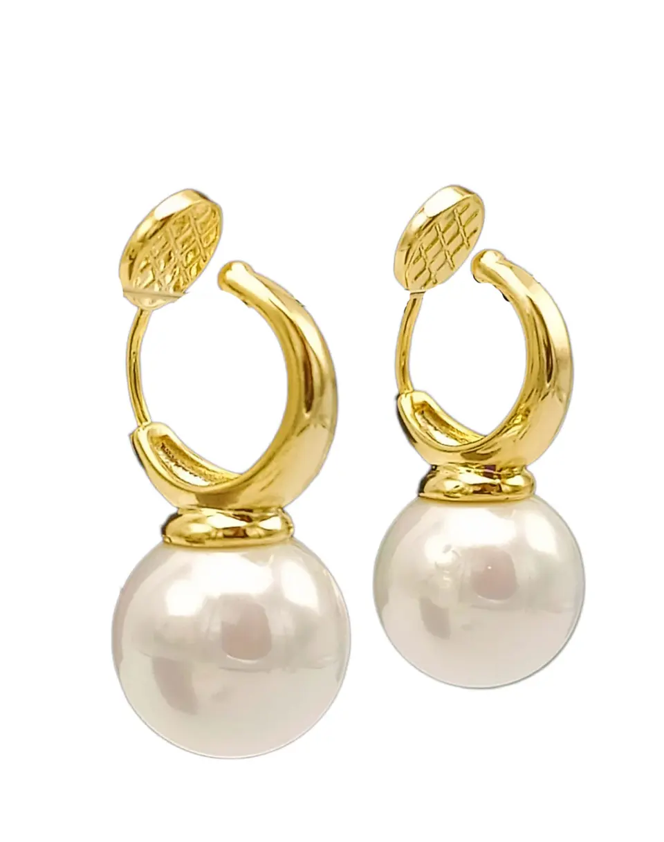 Aros Perla Chapado En Oro 18k Earcuff Sin Perforacion 1