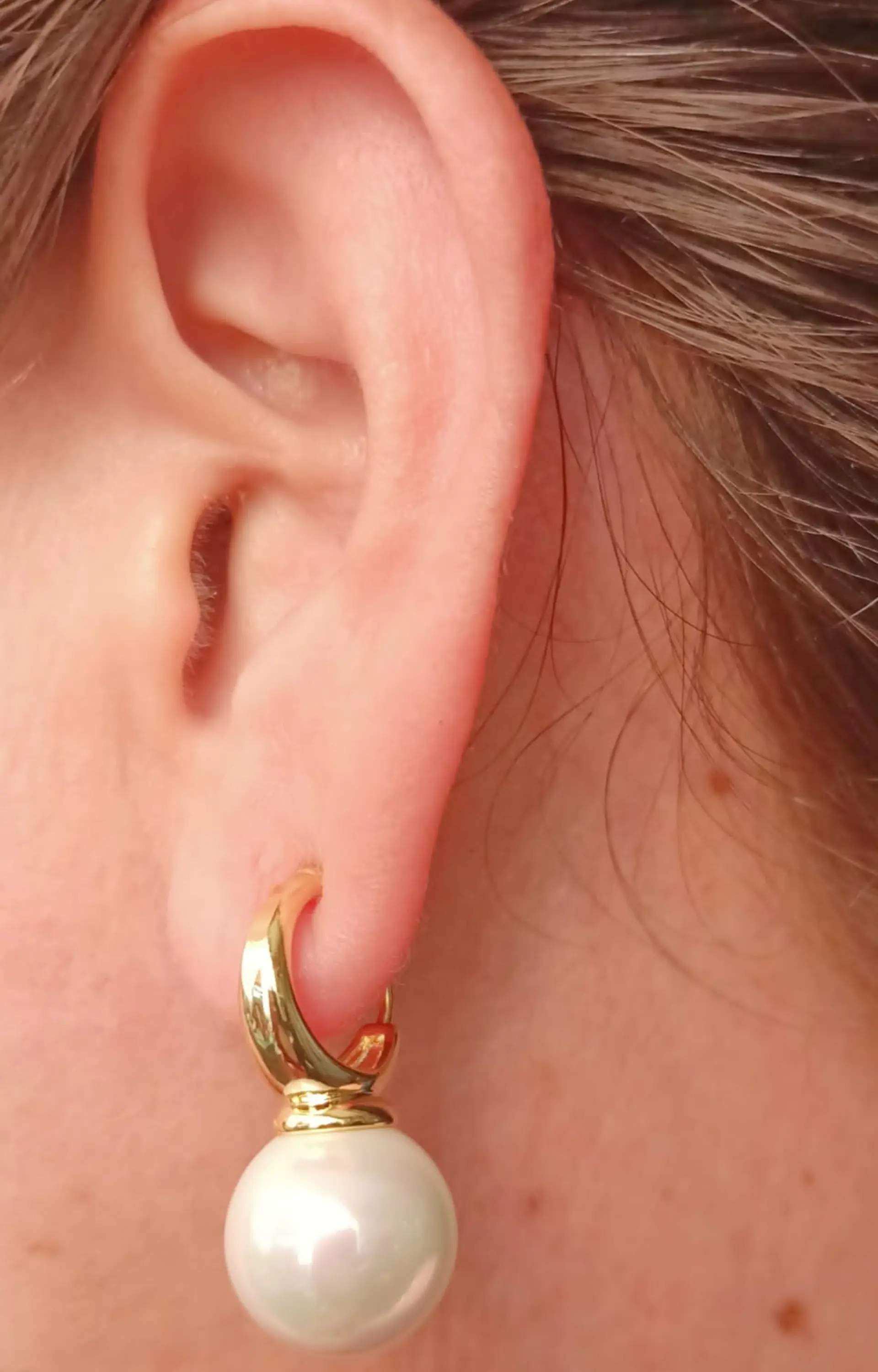 Aros Perla Chapado En Oro 18k Earcuff Sin Perforacion 6