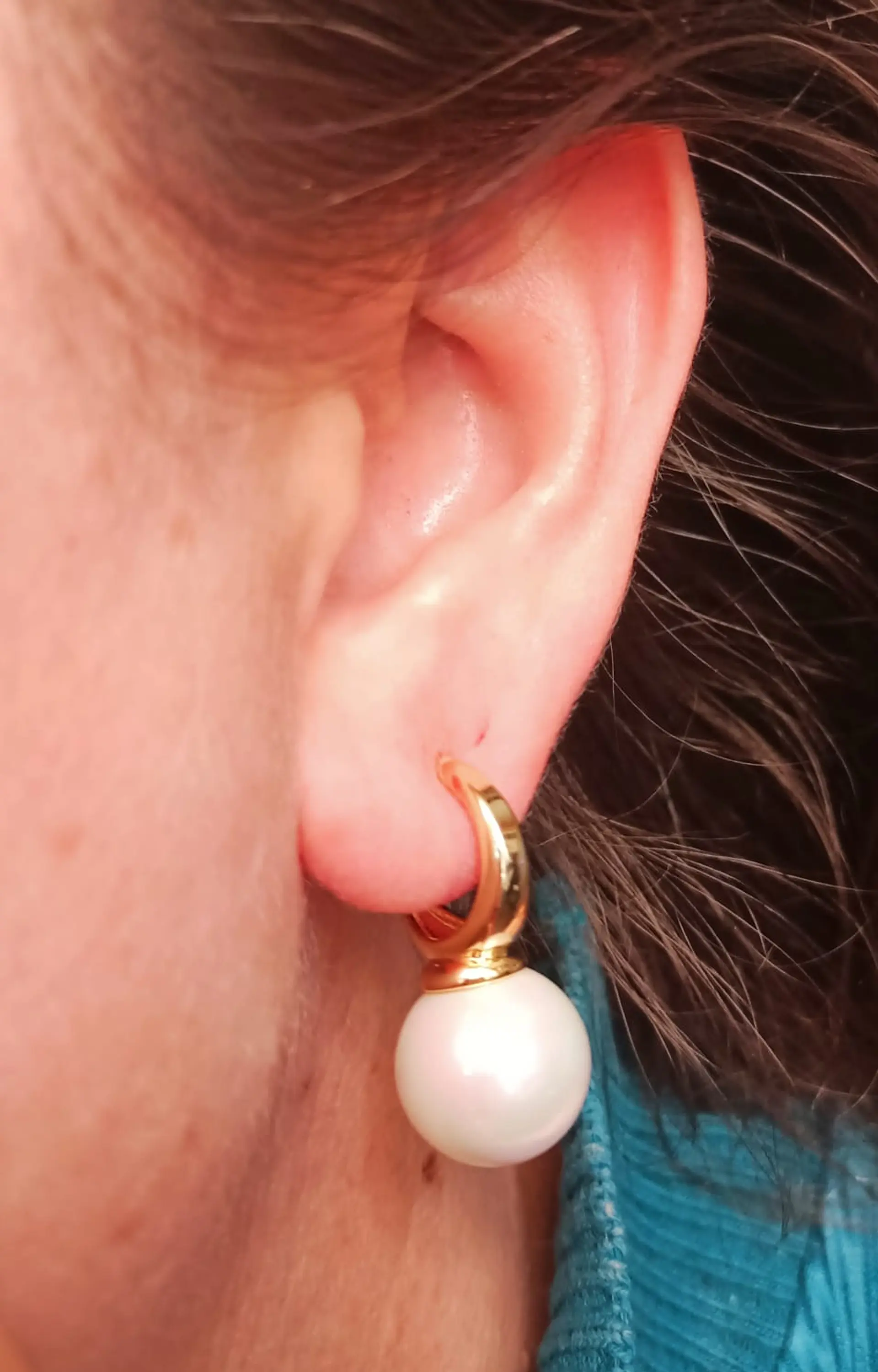 Aros Perla Chapado En Oro 18k Earcuff Sin Perforacion 3
