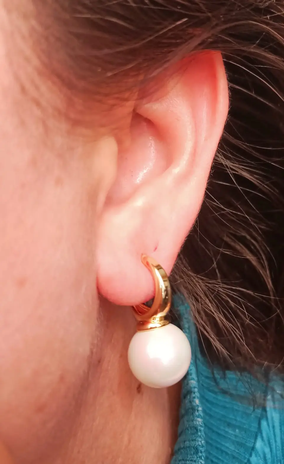 Aros Perla Chapado En Oro 18k Earcuff Sin Perforacion 3