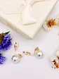 Aros Perla Zircon Chapado En Oro 18k Earcuff Sin Perforacion - Miniatura 2