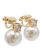 Aros Perla Zircon Chapado En Oro 18k Earcuff Sin Perforacion - Miniatura 5