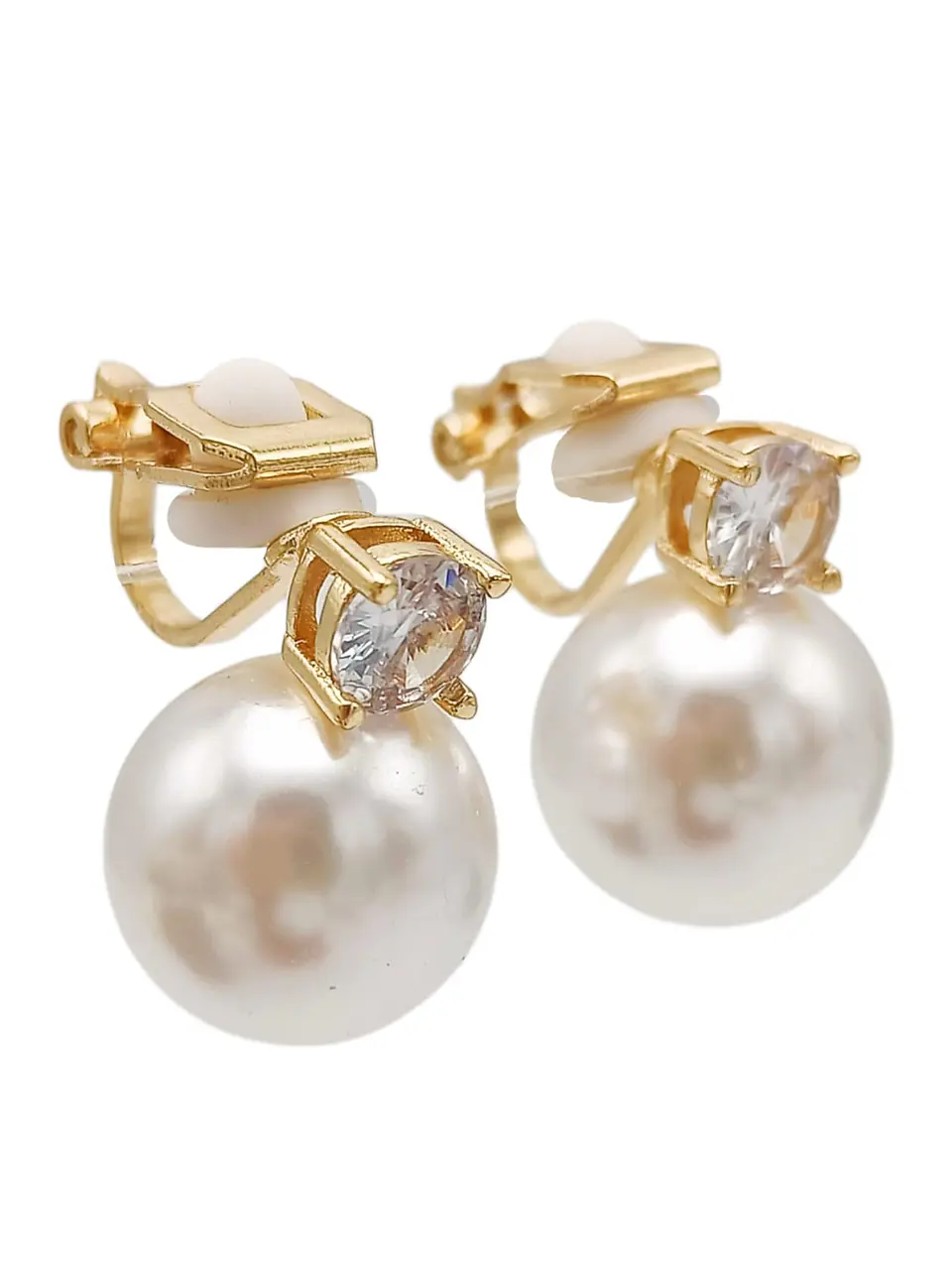 Aros Perla Zircon Chapado En Oro 18k Earcuff Sin Perforacion 5