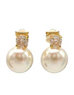 Aros Perla Zircon Chapado En Oro 18k Earcuff Sin Perforacion - Miniatura 1
