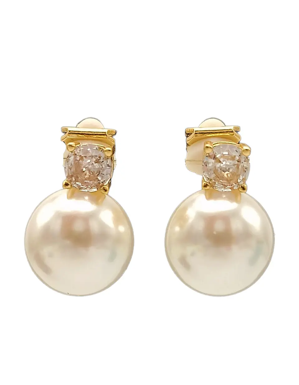 Aros Perla Zircon Chapado En Oro 18k Earcuff Sin Perforacion 1