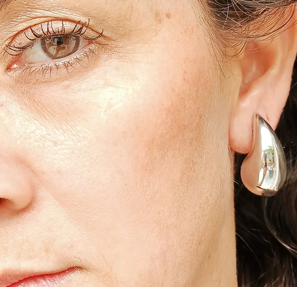 Aros Gota Chapado En Plata Earcuff Sin Perforación 3