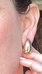 Aros Gota Espejo Earcuff Sin Perforacion Chapado En Oro 18k - Miniatura 3
