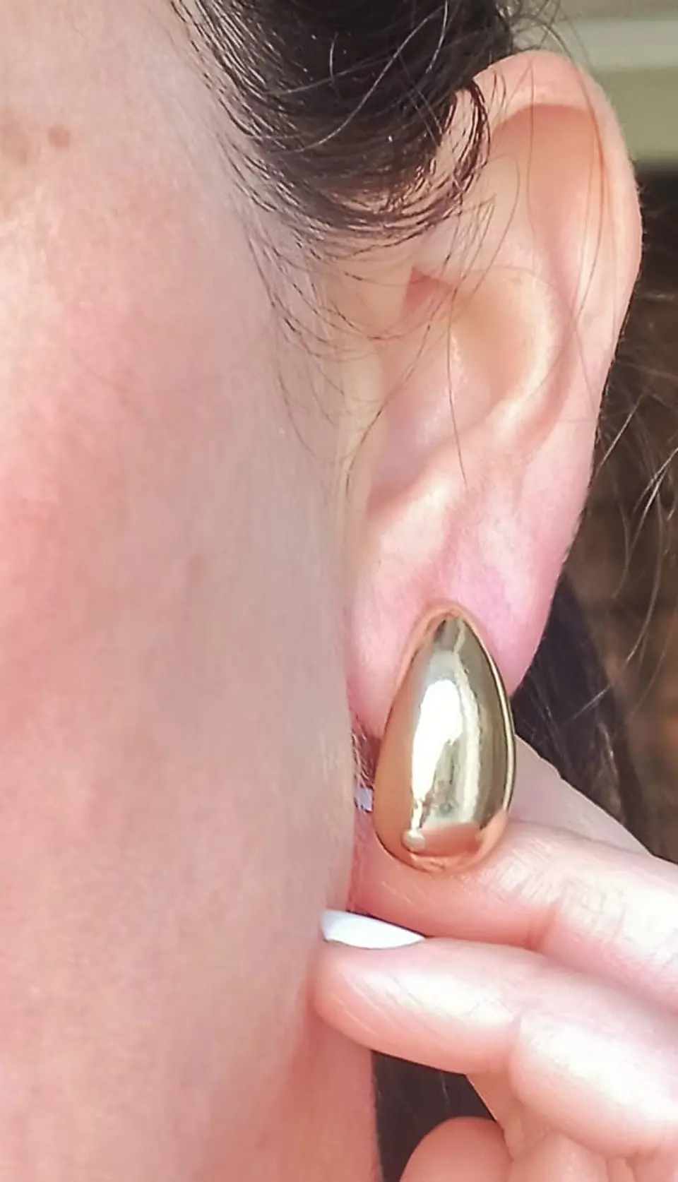 Aros Gota Espejo Earcuff Sin Perforacion Chapado En Oro 18k 3