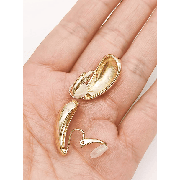 Aros Gota Espejo Earcuff Sin Perforacion Chapado En Oro 18k 6