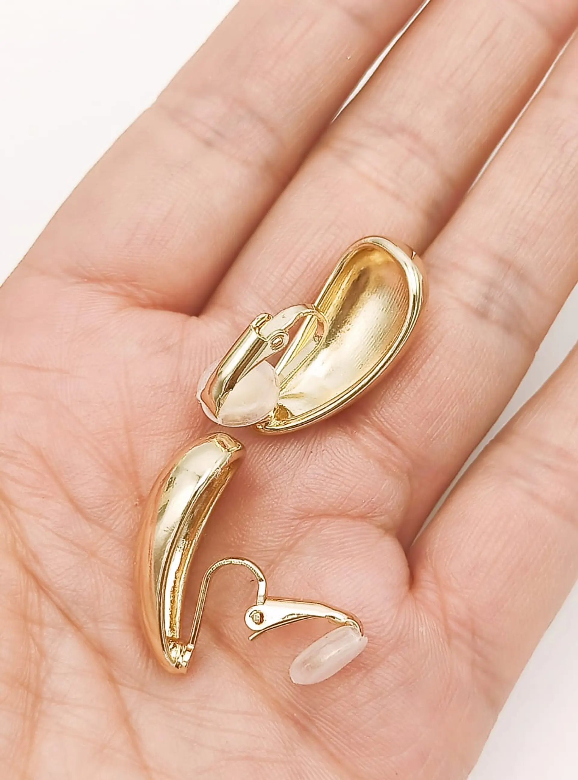 Aros Gota Espejo Earcuff Sin Perforacion Chapado En Oro 18k 6