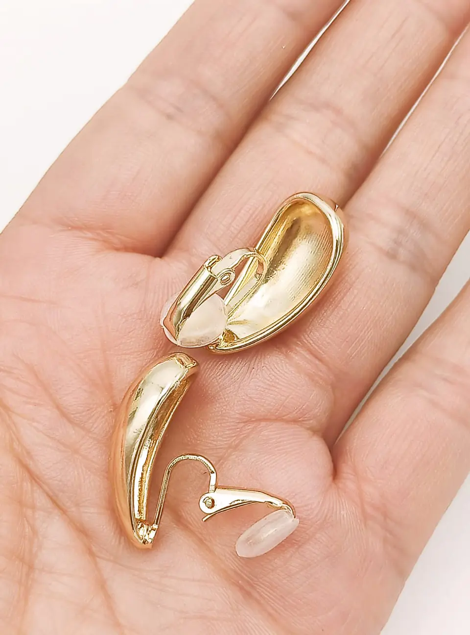 Aros Gota Espejo Earcuff Sin Perforacion Chapado En Oro 18k 6