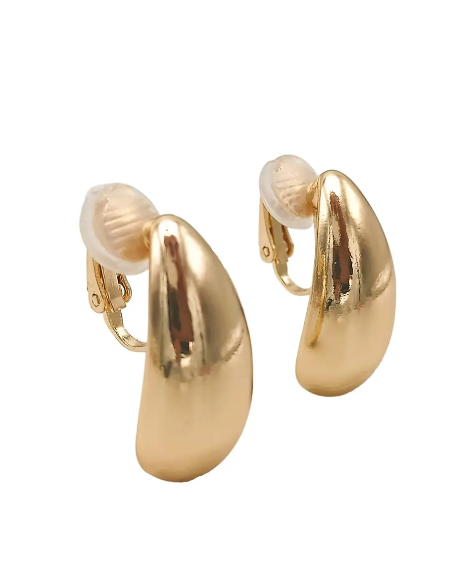 Aros Gota Espejo Earcuff Sin Perforacion Chapado En Oro 18k 1