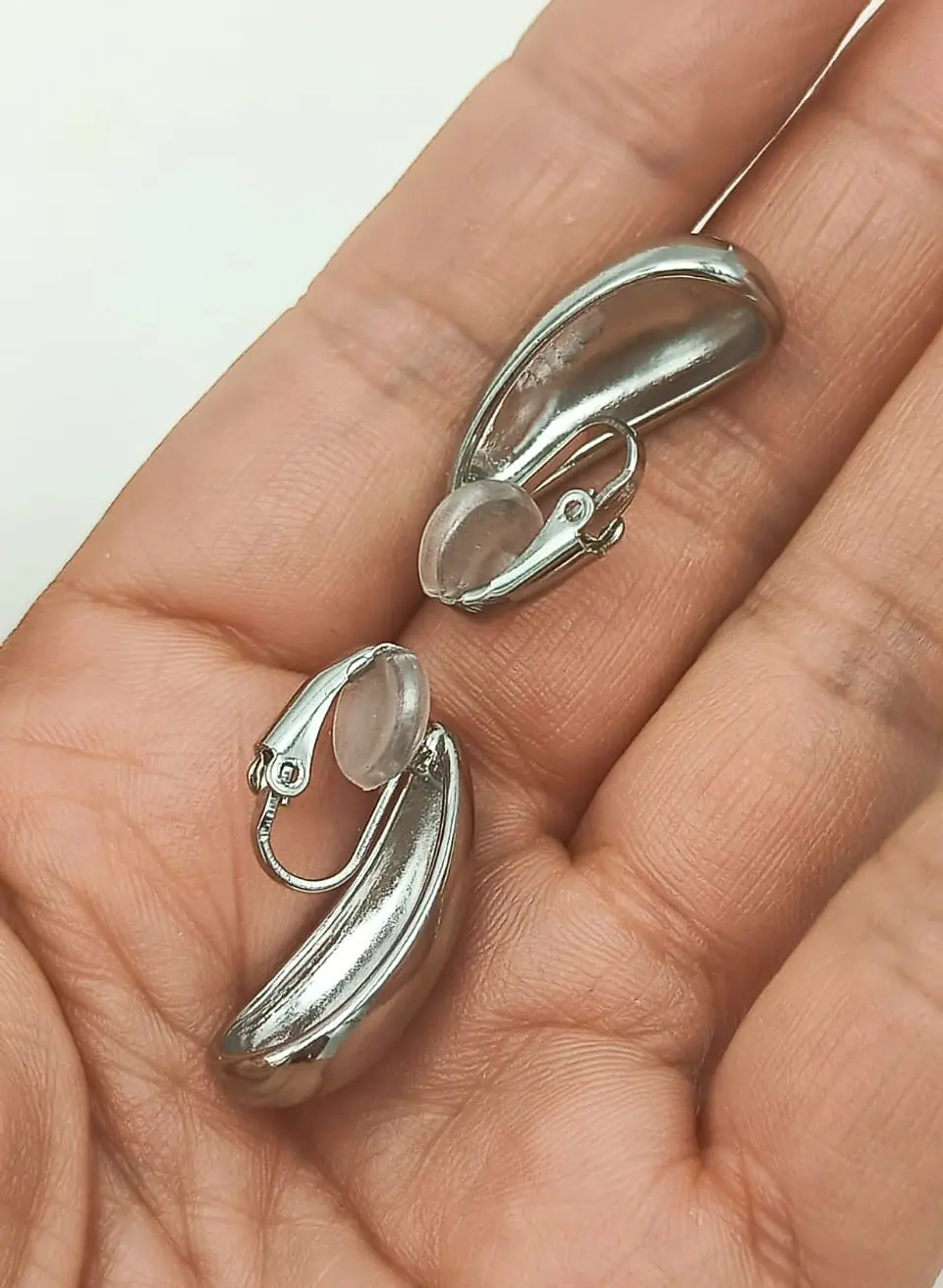 Aros Gota Espejo Viral Earcuff Sin Perforación Plateado 6