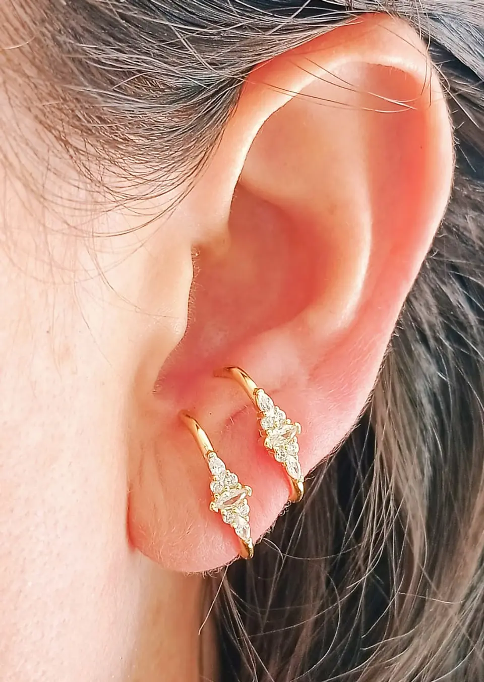 Aros Envolventes Modelo Lucero Plata S925 Chapada En Oro 18k 6