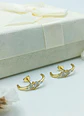 Aros Envolventes Modelo Lucero Plata S925 Chapada En Oro 18k - Miniatura 2