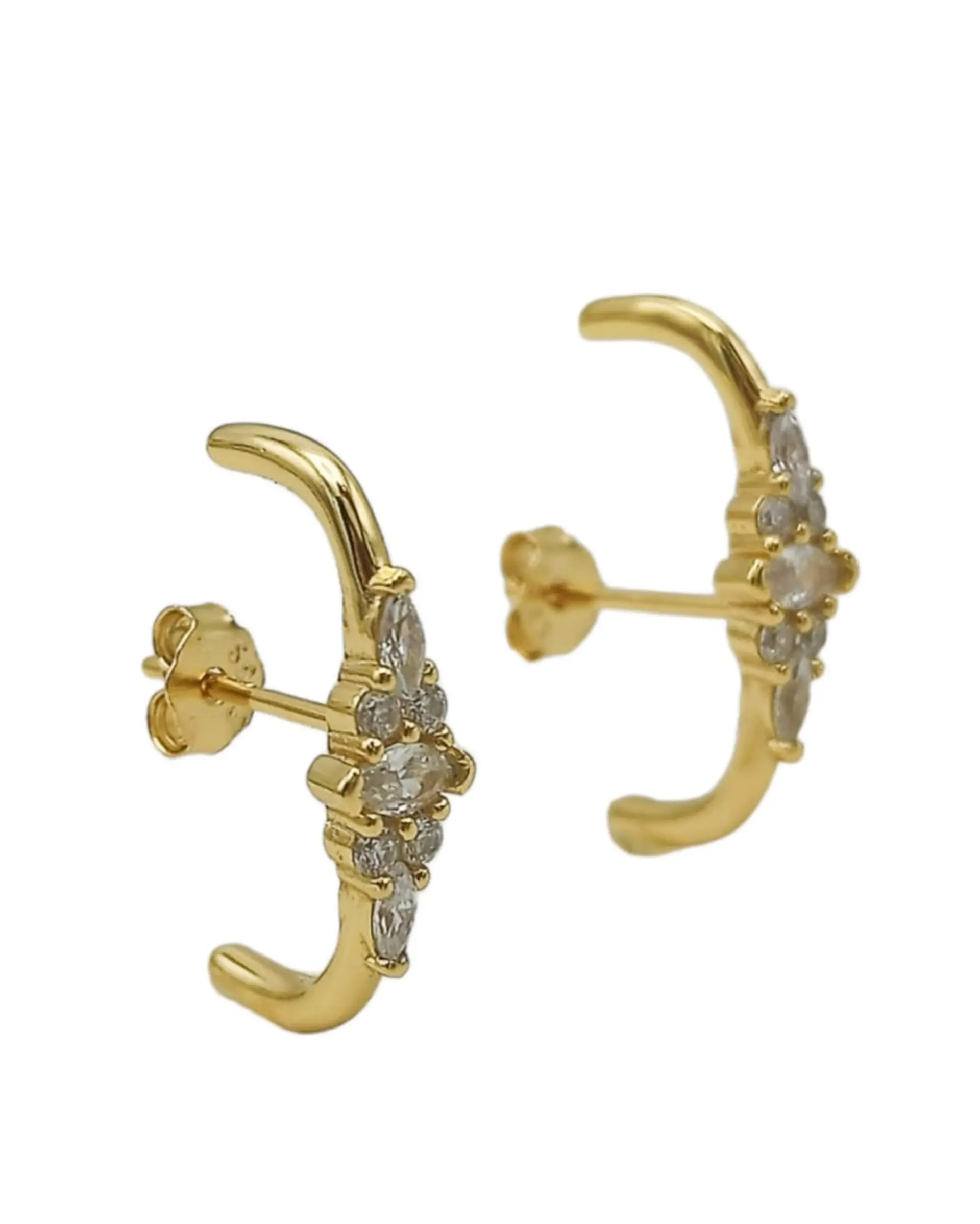 Aros Envolventes Modelo Lucero Plata S925 Chapada En Oro 18k 1