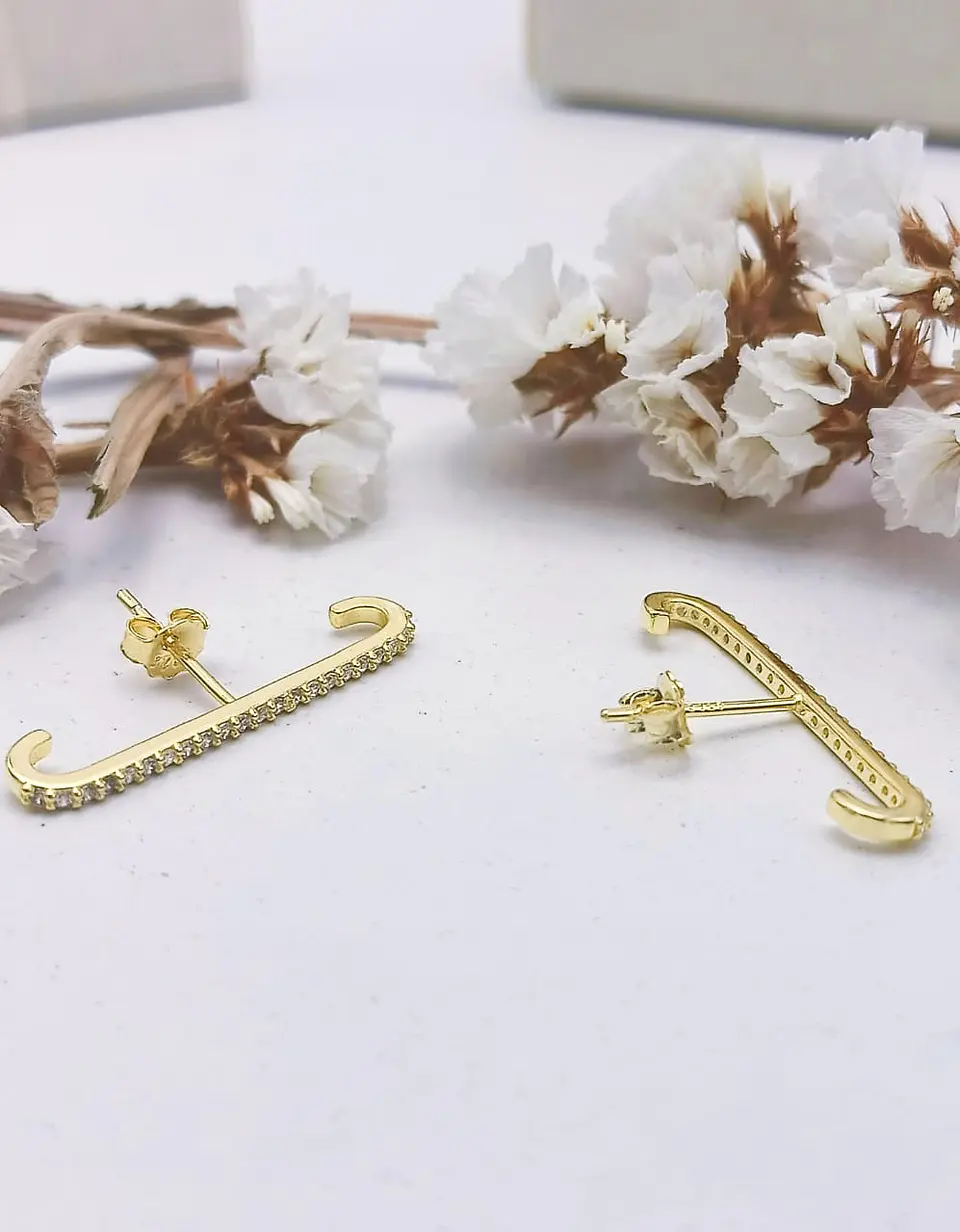 Aros Envolventes Modelo Monolito Plata S925 Chapada En Oro 18k 4