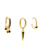 Pack Aros Black Star chapados En Oro 18k - Miniatura 1