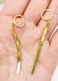 Argollas Huggies largas tejido serpiente Plata S925 Chapada Oro 18k - Miniatura 4