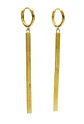Argollas Huggies largas tejido serpiente Plata S925 Chapada Oro 18k - Miniatura 1