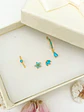 Set Conjunto huggies pendientes Turquesa chapados En Oro 18k - Miniatura 2