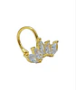 Pendiente earcuff corona plata fina S925 chapados En Oro 18k fake piercing - Miniatura 6
