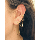 Pendiente earcuff Lianas plata fina S925 chapados En Oro 18k fake piercing 4