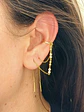 Pendiente earcuff Lianas plata fina S925 chapados En Oro 18k fake piercing - Miniatura 4
