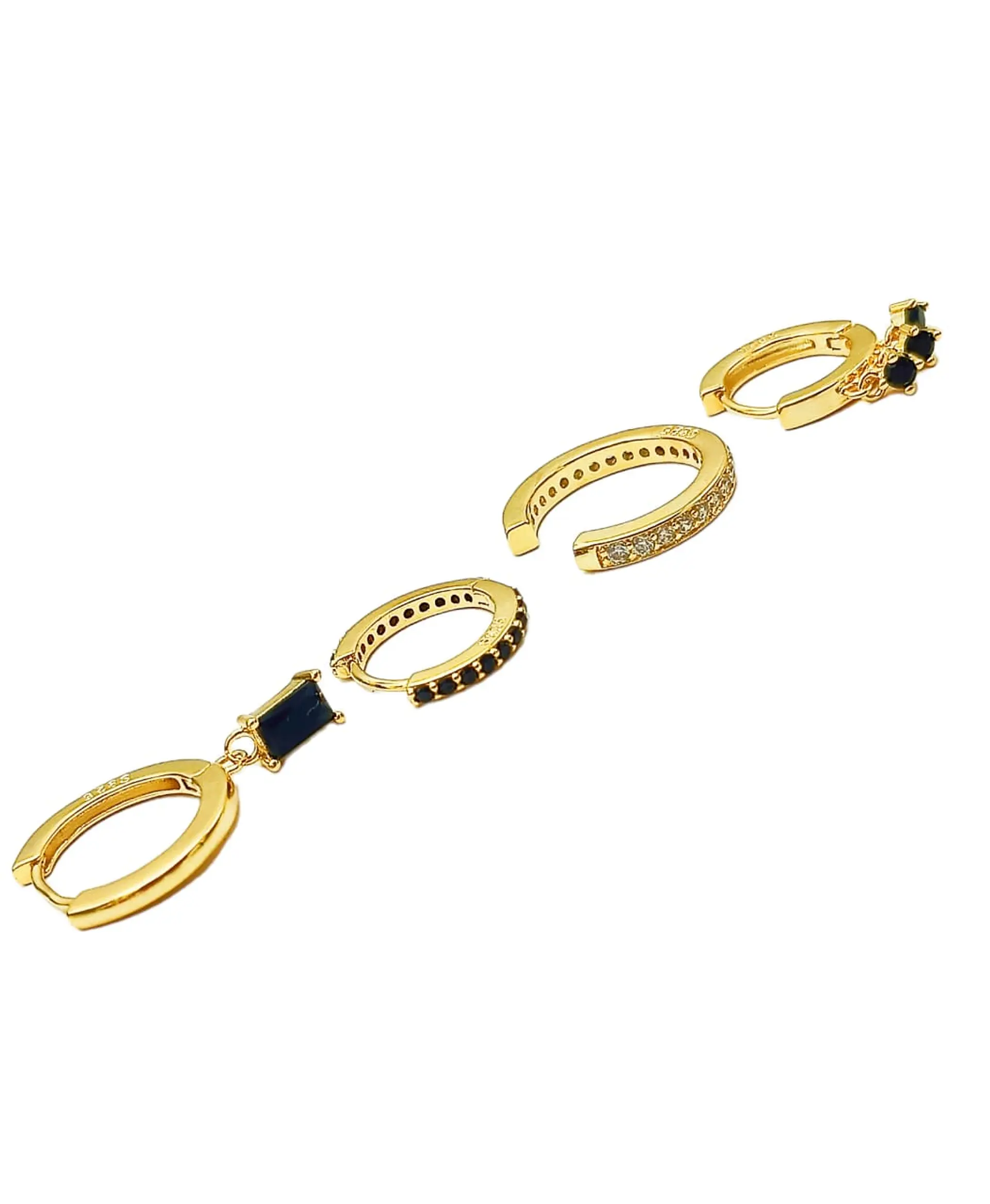 Set Conjunto Huggies modelo Sirius chapados En Oro 18k 9