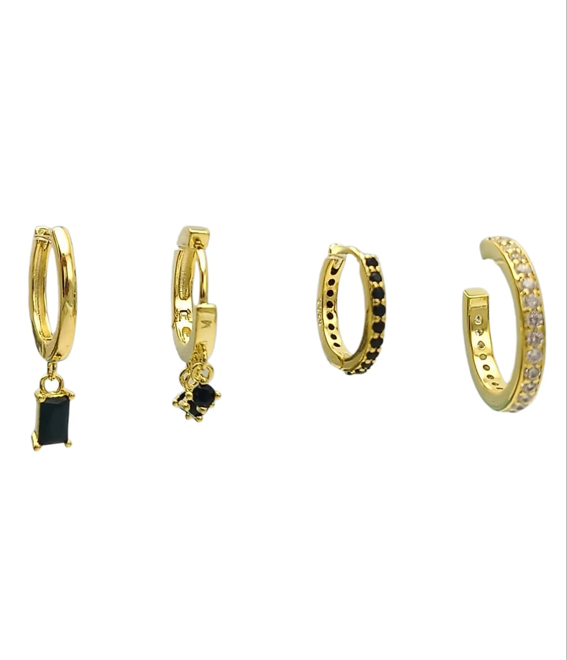 Set Conjunto Huggies modelo Sirius chapados En Oro 18k 2