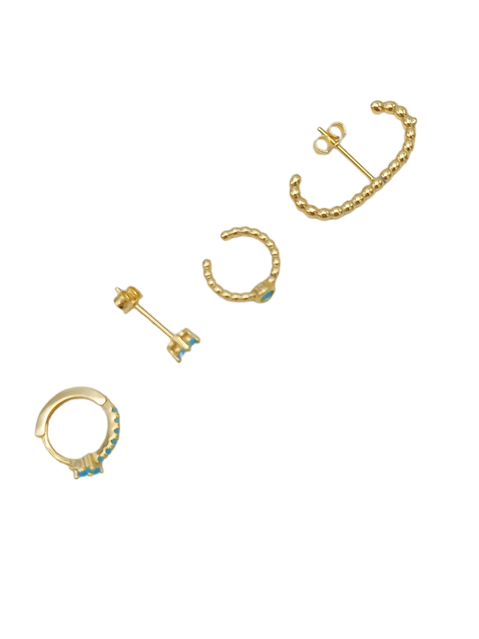 Set Conjunto Huggies modelo Aquarius chapados En Oro 18kl 5
