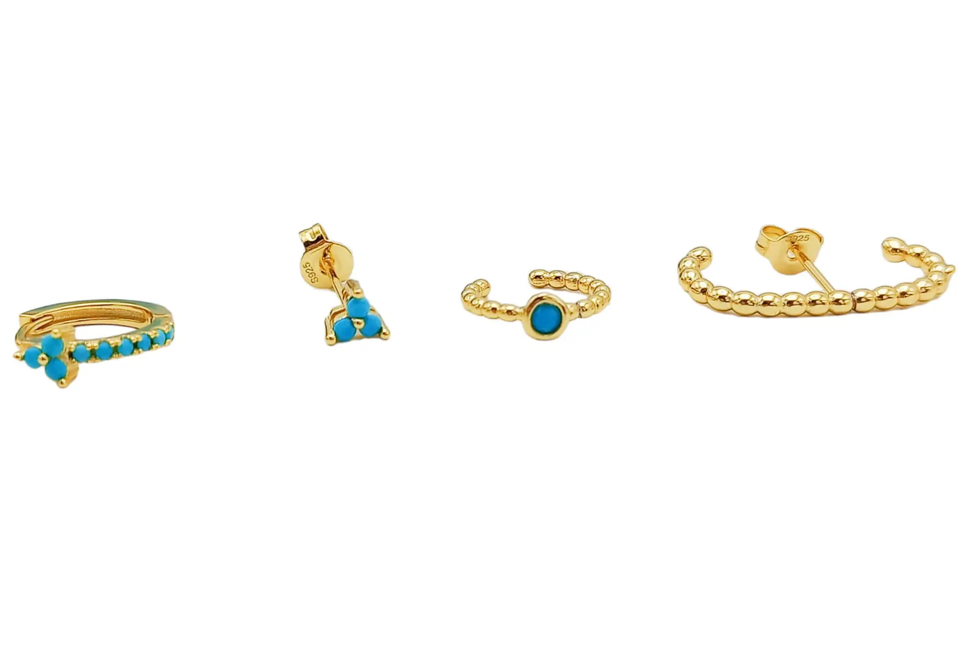 Set Conjunto Huggies modelo Aquarius chapados En Oro 18kl 6