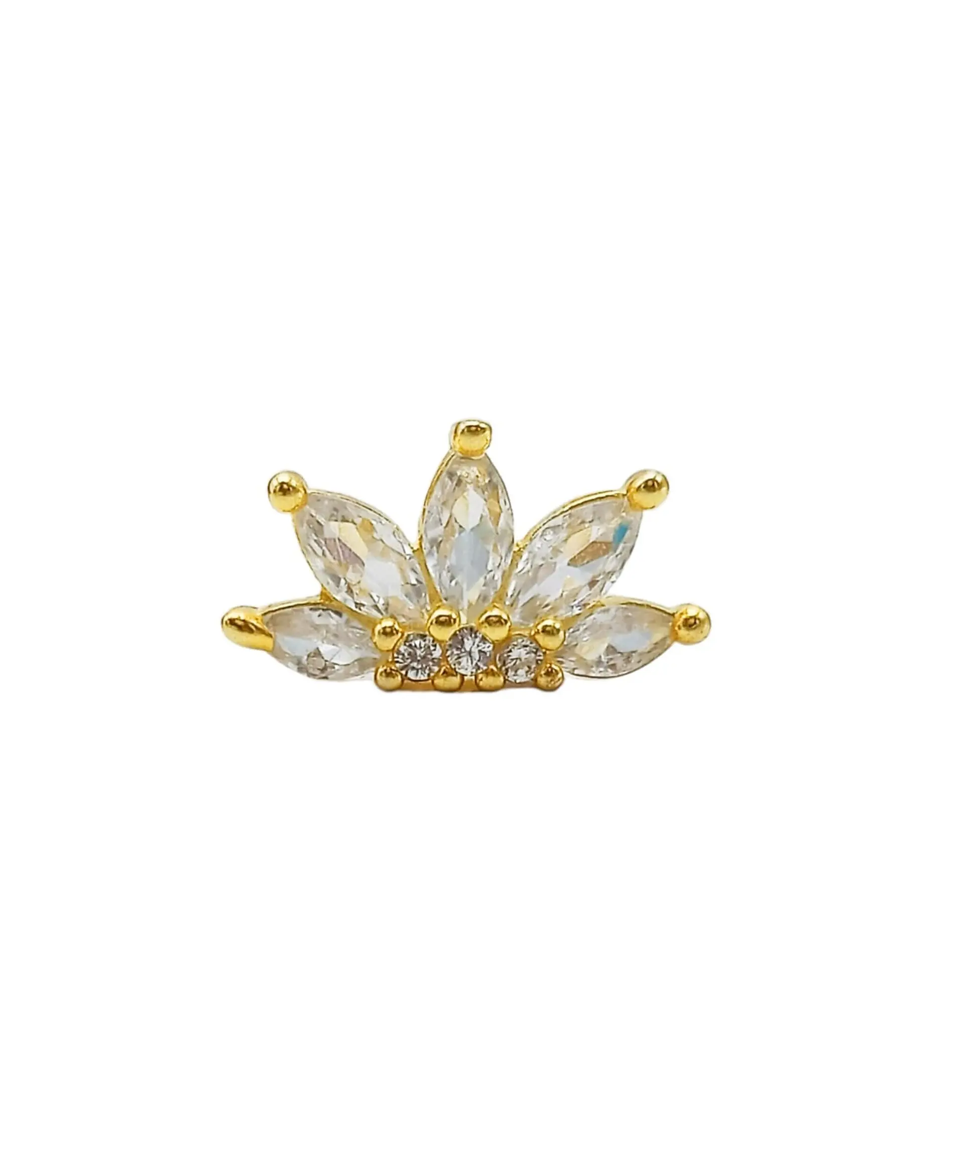 Aro Piercing Corona Helix Flat Plata 925 Chapada En Oro 18k 1