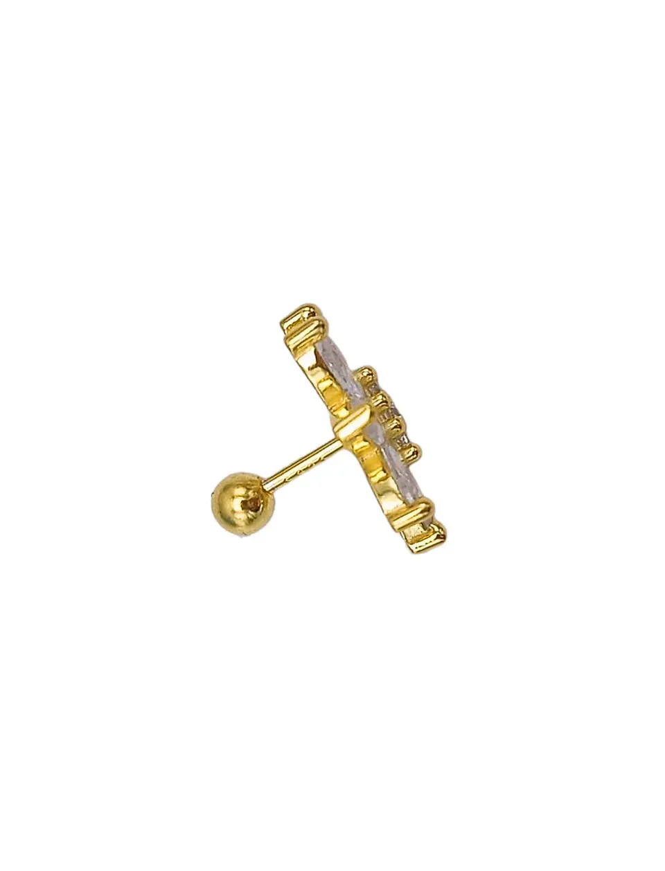 Aro Piercing Corona Helix Flat Plata 925 Chapada En Oro 18k 7