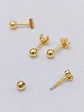 Pack 4 Aros Piercing Oreja Trendy Plata 925 Chapado En Oro - Miniatura 4